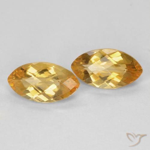 أحجار سيترين Medium Light Orange-Gold طبيعية، ماركيز، قليلا جدا، وزنها 1.80 قيراط