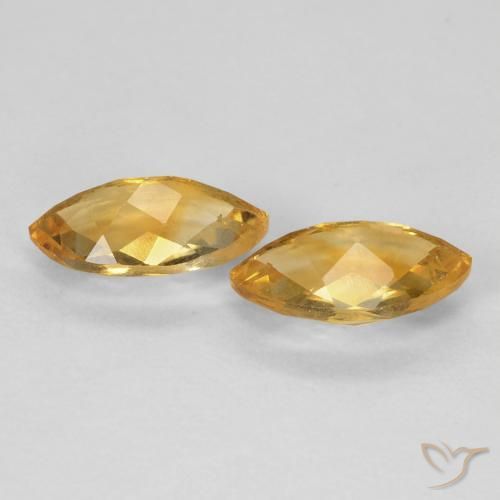 أحجار سيترين Medium Light Orange-Gold طبيعية، ماركيز، قليلا جدا، وزنها 1.80 قيراط