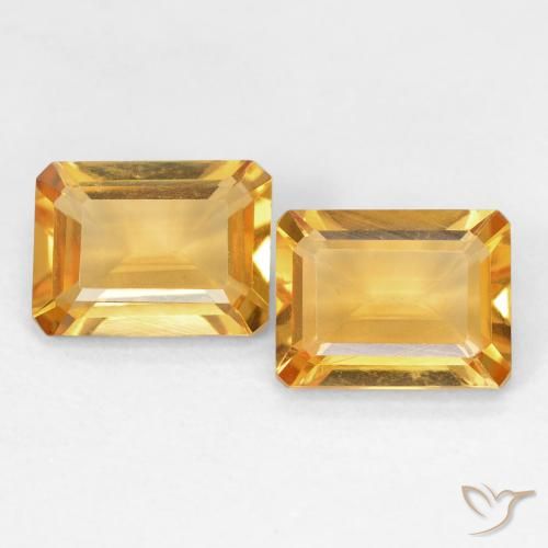 2.66ctw طبيعي Medium Light Orange-Gold سيترين, قص الزمرد, VVS