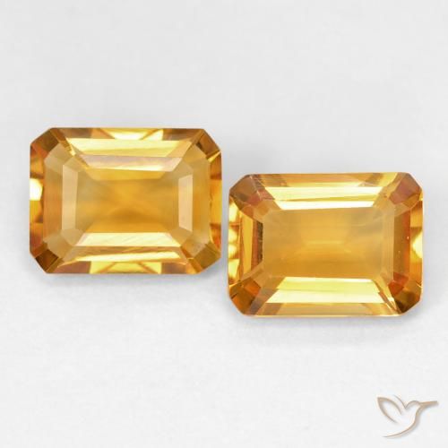 2.91ctw طبيعي Medium Light Orange-Gold سيترين, قص الزمرد, VVS