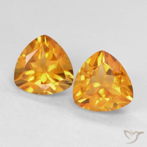1.68ctw طبيعي Medium Light Orange-Gold سيترين, مثلثى, VVS-VS
