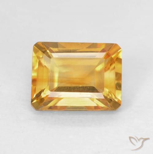 1.62ct طبيعي Medium Light Orange-Gold سيترين, قص الزمرد, VVS