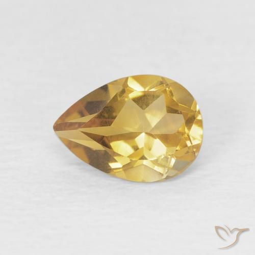 0.67ct طبيعي ذهبى فاتح سيترين, شكل الكمثرى, VVS