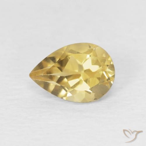 0.66ct طبيعي ذهبي سيترين, شكل الكمثرى, VVS