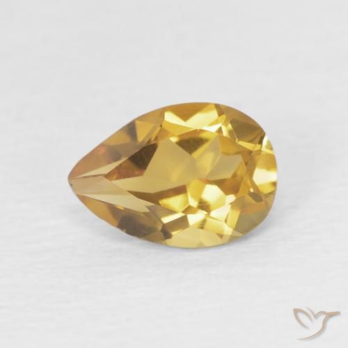 0.66ct طبيعي ذهب سيترين, شكل الكمثرى, VVS