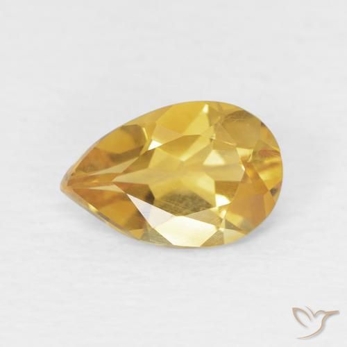 0.68ct طبيعي ذهبى فاتح سيترين, شكل الكمثرى, VVS