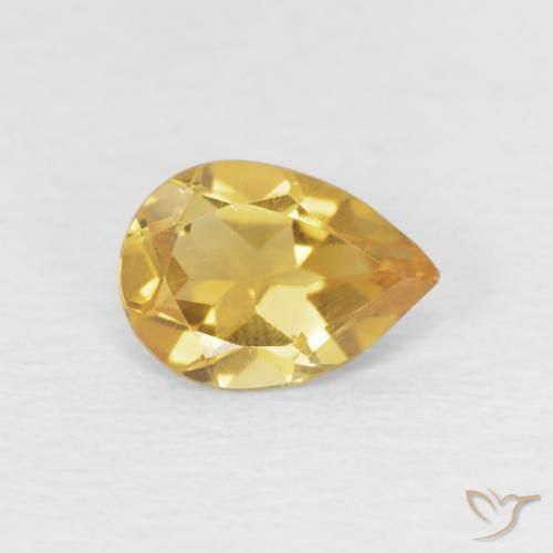 0.56ct طبيعي ذهبى فاتح سيترين, شكل الكمثرى, VVS-VS