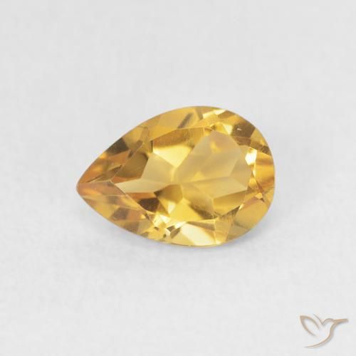 0.66ct طبيعي ذهبي سيترين, شكل الكمثرى, VVS