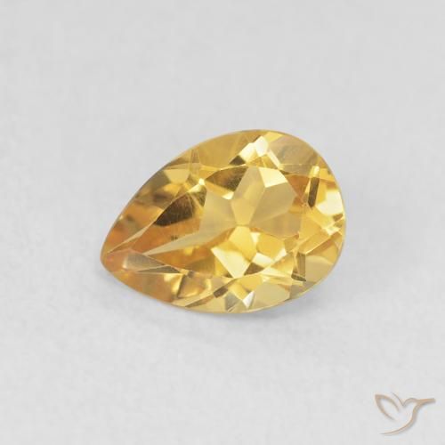 0.73ct طبيعي ذهبي سيترين, شكل الكمثرى, VVS-VS