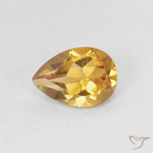 0.64ct طبيعي ذهبي سيترين, شكل الكمثرى, VVS