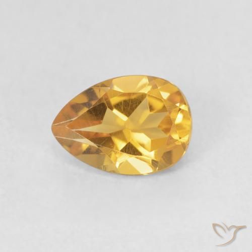 0.70ct طبيعي Medium Light-Golden سيترين, شكل الكمثرى, VVS