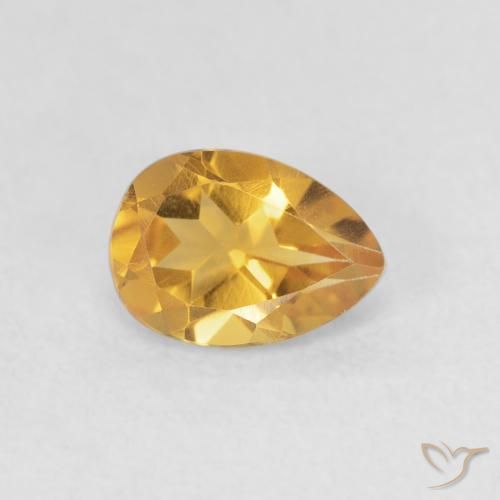 سيترين Medium Light-Golden طبيعي، شكل الكمثرى، 0.70 قيراط، VVS