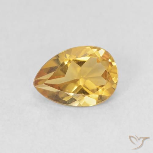 0.67ct طبيعي ذهبى غامق سيترين, شكل الكمثرى, VVS