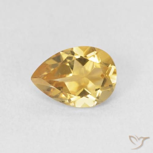 0.67ct طبيعي ذهبي سيترين, شكل الكمثرى, VVS