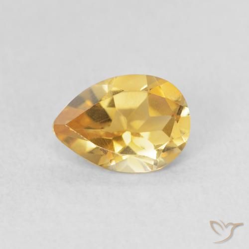 0.63ct طبيعي ذهبي سيترين, شكل الكمثرى, VVS