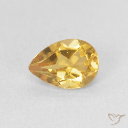 0.72ct طبيعي ذهبي سيترين, شكل الكمثرى, VVS