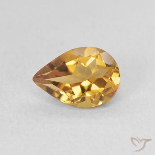 0.71ct طبيعي برتقالى ذهبة سيترين, شكل الكمثرى, VVS