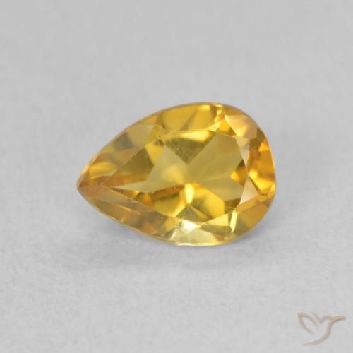0.64ct طبيعي ذهبي سيترين, شكل الكمثرى, VVS-VS