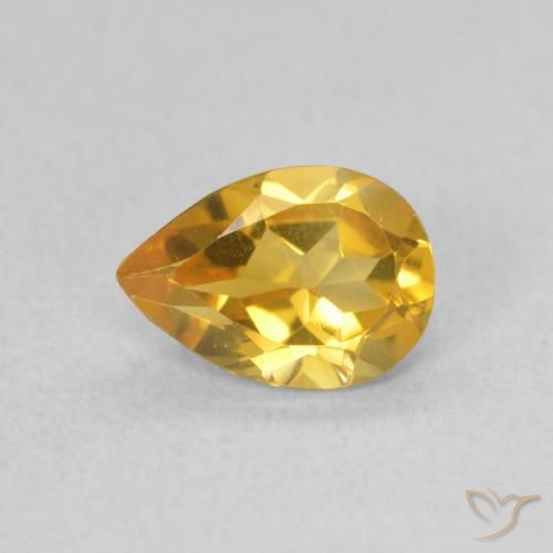 0.60ct طبيعي ذهبي سيترين, شكل الكمثرى, VVS