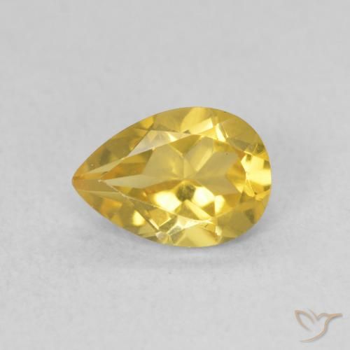 0.62ct طبيعي ذهبى متوسط سيترين, شكل الكمثرى, VVS