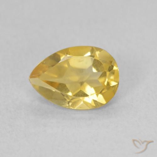 0.63ct طبيعي ذهبى متوسط سيترين, شكل الكمثرى, VVS-VS