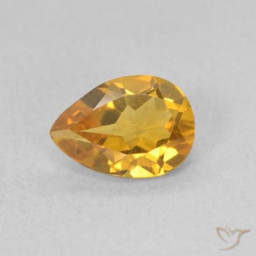 0.59ct طبيعي ذهبى-برتقالى سيترين, شكل الكمثرى, VVS-VS