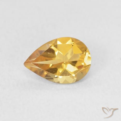 0.58ct طبيعي ذهبي سيترين, شكل الكمثرى, VVS