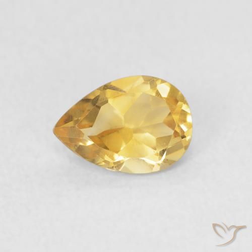 0.64ct طبيعي ذهبى متوسط سيترين, شكل الكمثرى, VVS