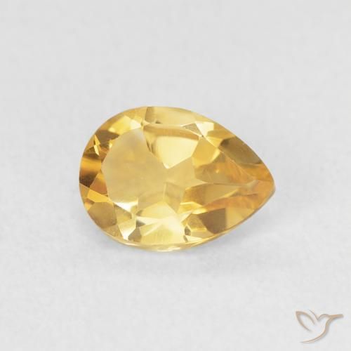 0.68ct طبيعي ذهبى متوسط سيترين, شكل الكمثرى, VVS