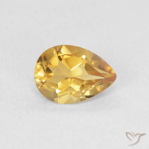 0.65ct طبيعي ذهبى متوسط سيترين, شكل الكمثرى, VVS
