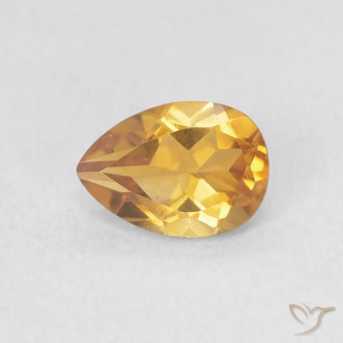 0.71ct طبيعي برتقالى ذهبة سيترين, شكل الكمثرى, VVS