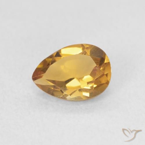 0.72ct طبيعي Medium Light-Golden سيترين, شكل الكمثرى, VVS
