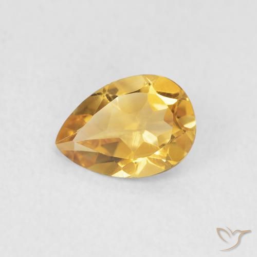 0.62ct طبيعي ذهبي سيترين, شكل الكمثرى, VVS