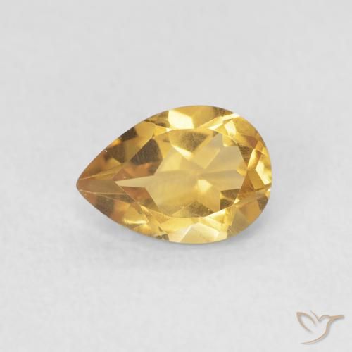 0.69ct طبيعي ذهبي سيترين, شكل الكمثرى, VVS