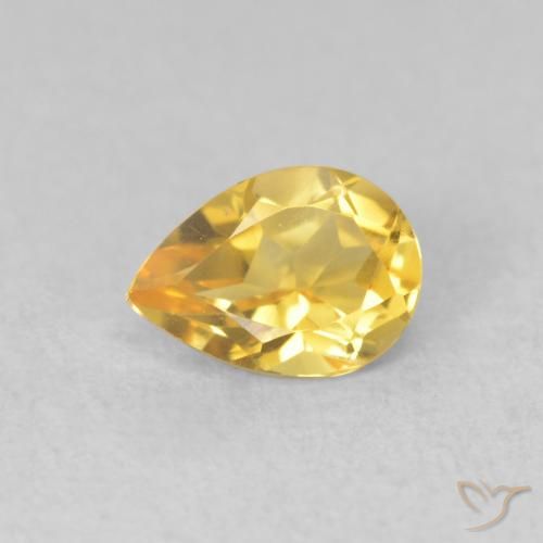 0.68ct طبيعي ذهبي سيترين, شكل الكمثرى, VVS