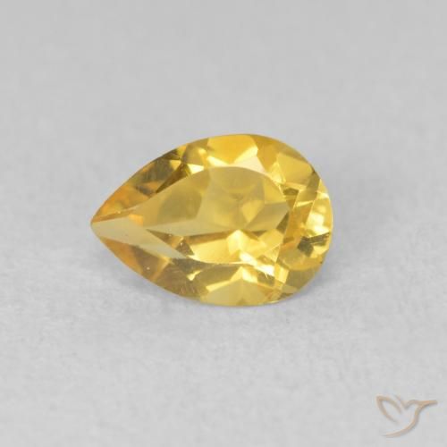 0.66ct طبيعي ذهبي سيترين, شكل الكمثرى, VVS