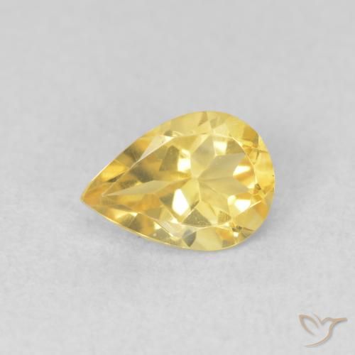 0.64ct طبيعي برتقالى ذهبة سيترين, شكل الكمثرى, VVS