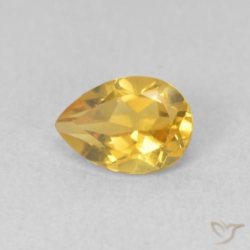 0.68ct طبيعي ذهبي سيترين, شكل الكمثرى, VVS