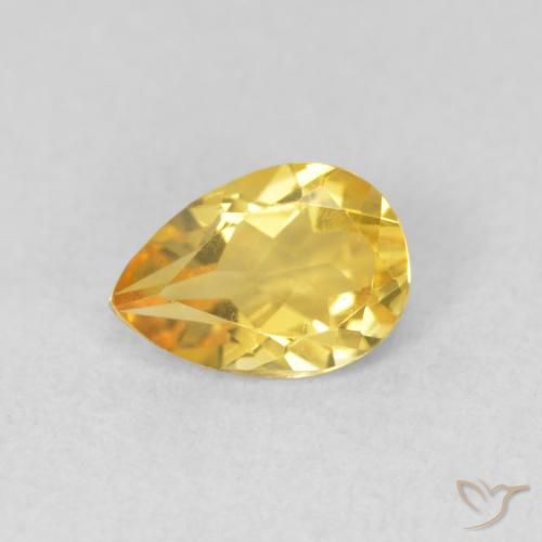 0.62ct طبيعي ذهبي سيترين, شكل الكمثرى, VVS