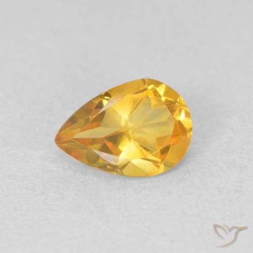0.64ct طبيعي ذهبي سيترين, شكل الكمثرى, VVS