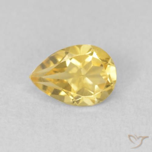 0.74ct طبيعي أصفر-ذهبى سيترين, شكل الكمثرى, VVS