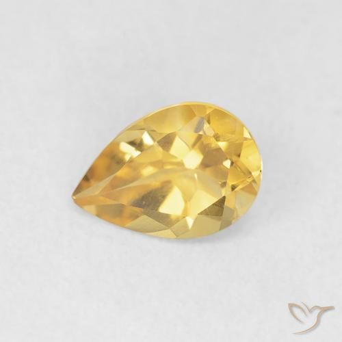 0.61ct طبيعي ذهبي سيترين, شكل الكمثرى, VVS