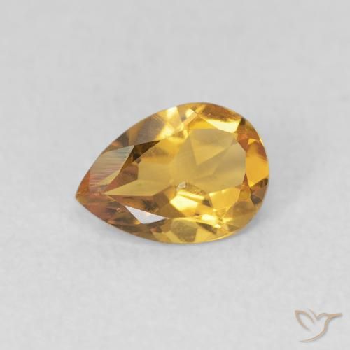 0.62ct طبيعي برتقالى ذهبة سيترين, شكل الكمثرى, VVS