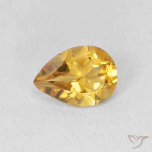 0.62ct طبيعي برتقالى ذهبة سيترين, شكل الكمثرى, VVS