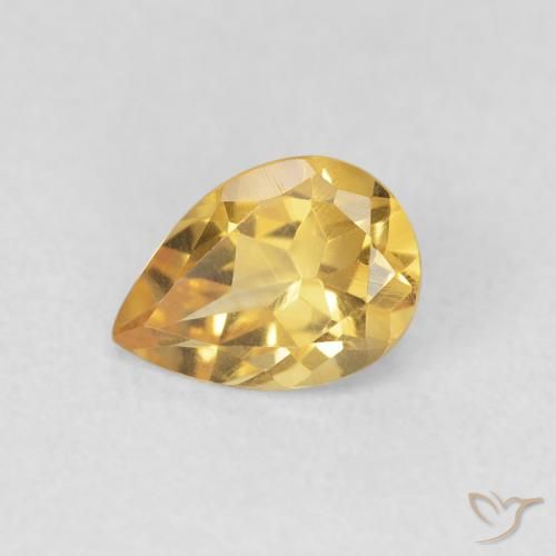 0.70ct طبيعي ذهبي سيترين, شكل الكمثرى, VVS