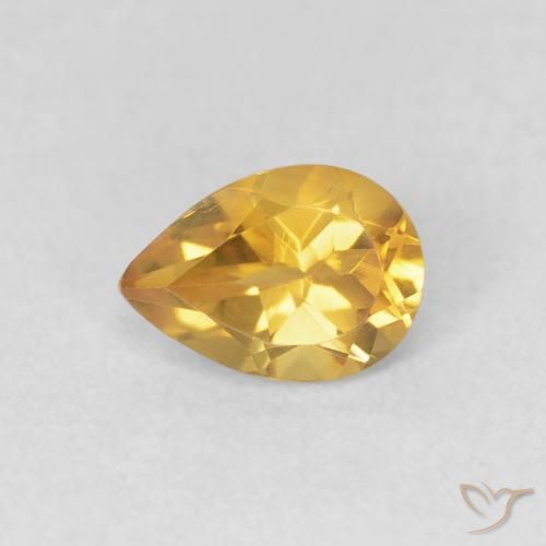 0.70ct طبيعي ذهبي سيترين, شكل الكمثرى, VVS