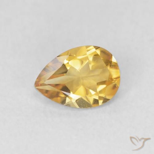 0.67ct طبيعي ذهبي سيترين, شكل الكمثرى, VVS