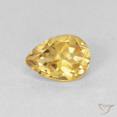 0.76ct طبيعي ذهبي سيترين, شكل الكمثرى, VVS