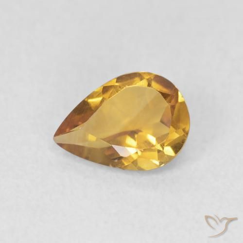 0.60ct طبيعي Medium Light-Golden سيترين, شكل الكمثرى, VVS