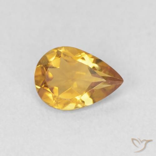 سيترين Medium Light-Golden طبيعي، شكل الكمثرى، 0.60 قيراط، VVS